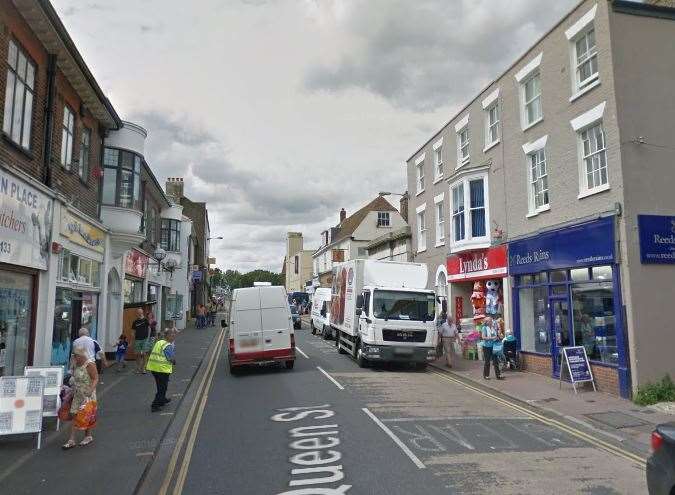 Police arrested a man in Queen Street, Deal. Picture: Google Maps