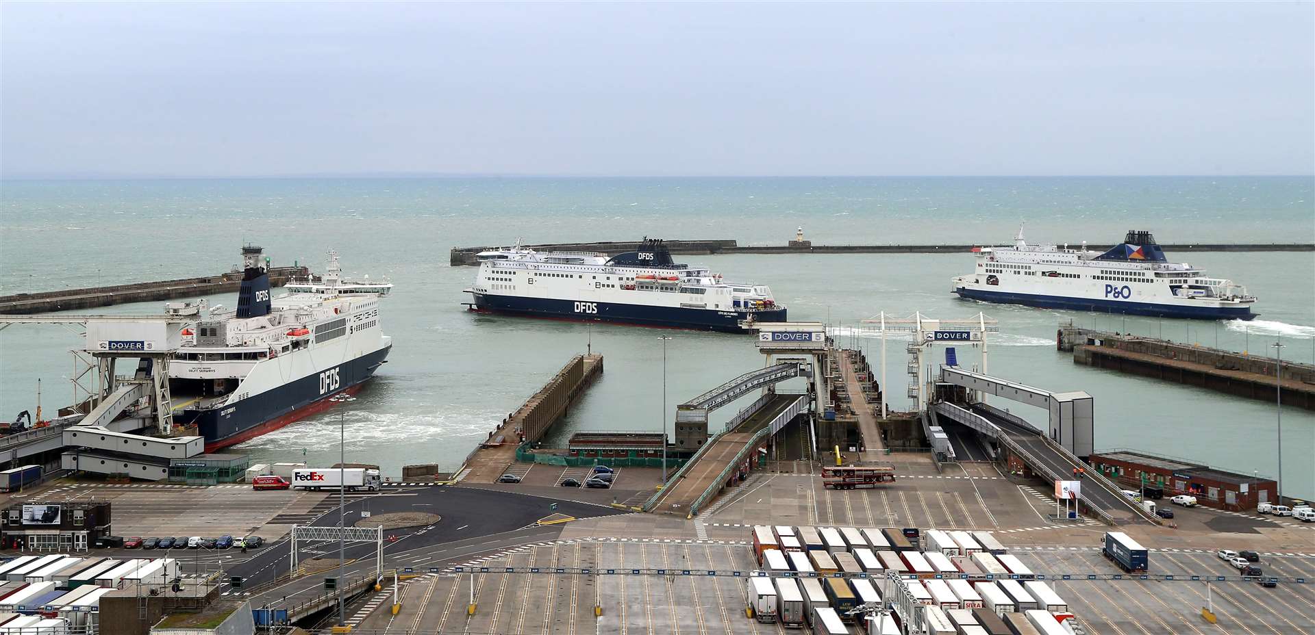 Ferries arrive and leave at the Port of Dover in Kent (Gareth Fuller/PA)