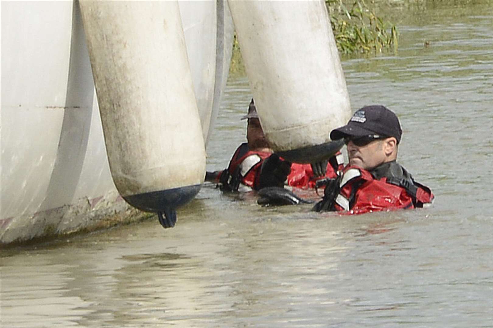Police divers searched the river for the little boy Picture: Paul Amos