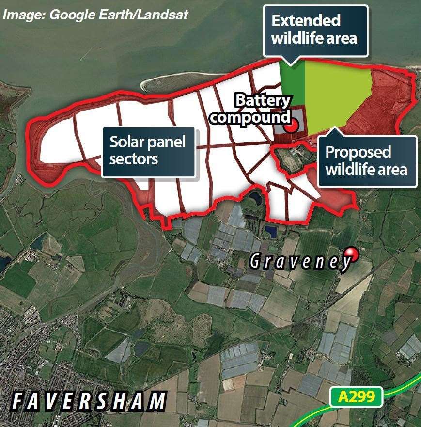 The location of the solar farm - set to be the UK’s biggest