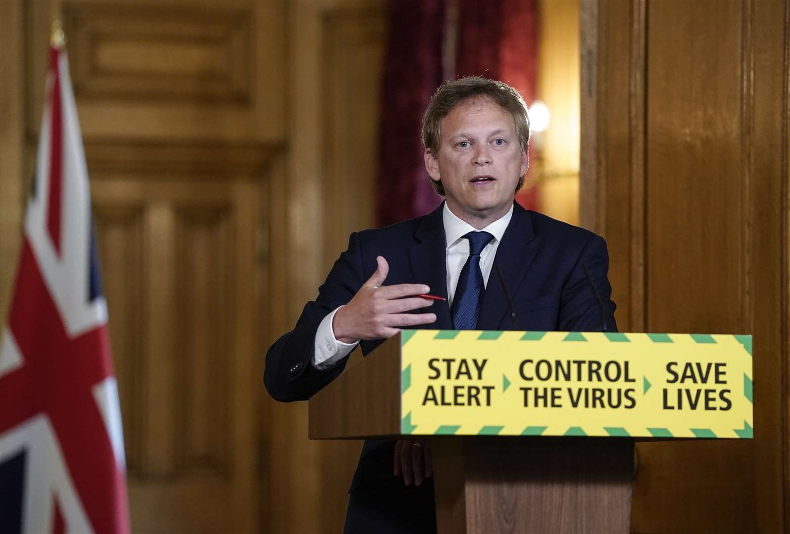 Grant Shapps was speaking at the daily Downing Street coronavirus media briefing (Andrew Parsons/10 Downing Street/Crown Copyright/PA)