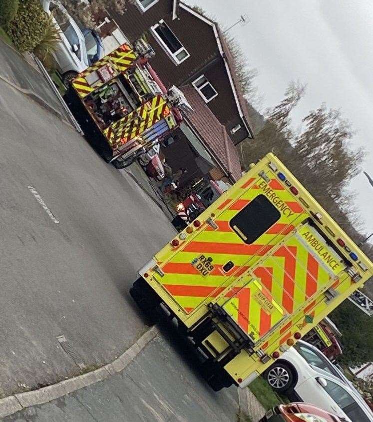 Emergency services at the fire in Sevenoaks. Picture: @kentpolice7oaks via Twitter