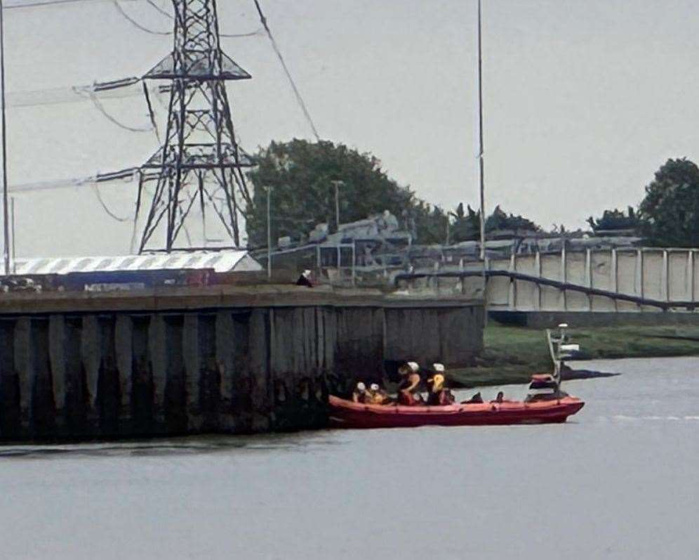 Freddie fell 14ft into the River Thames at Thames Path wall, near Tilbury Fort. Photo: Chris Tuner