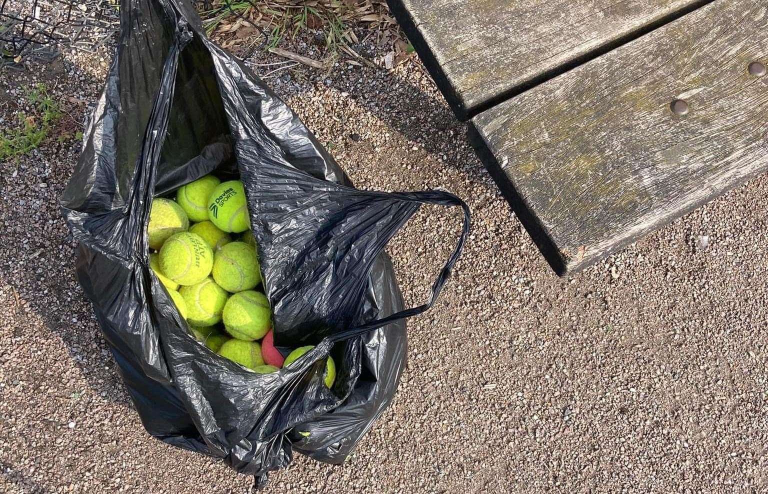 The 42-year-old has dropped off several bags at Jackson's Field Tennis Courts. Picture: Shauneen Fowler