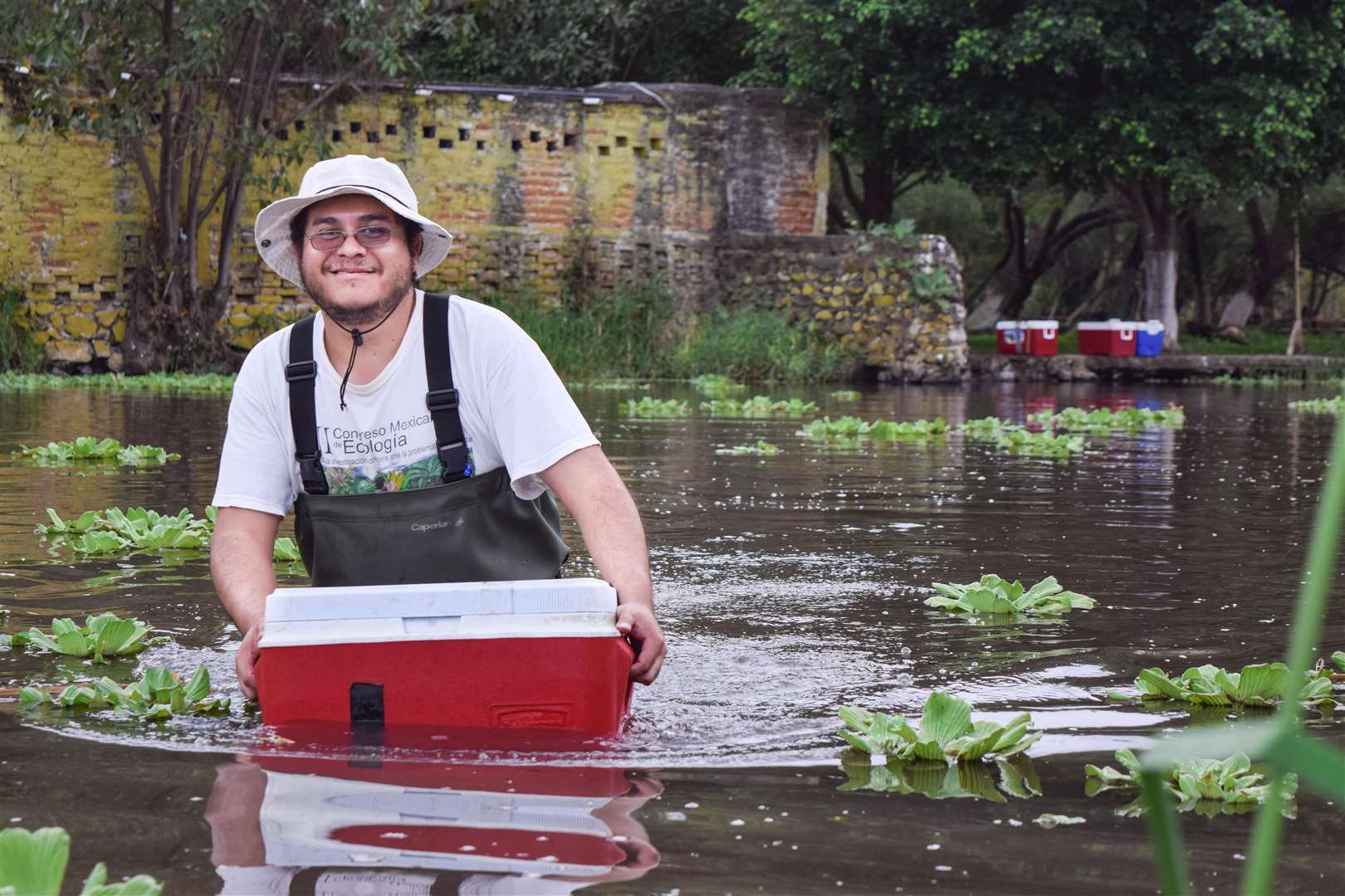 Conservationists from Michoacana University of Mexico return the tequila fish to the wild (Chester Zoo/PA)