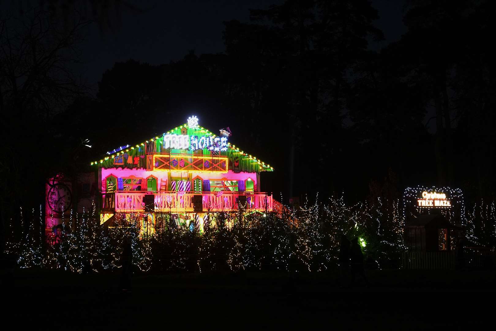 The Christmas tree maze and tree house on the King’s estate (Joe Giddens/PA)