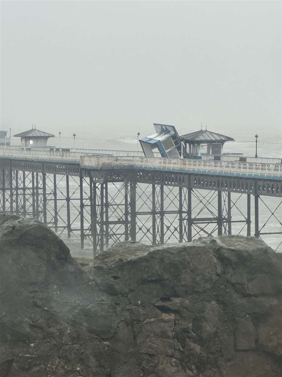 Llandudno Pier has been damaged (Paul Williams/Llandudno Pier Trading Limited/PA)