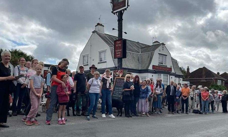 One of many public protests against the quarry extension