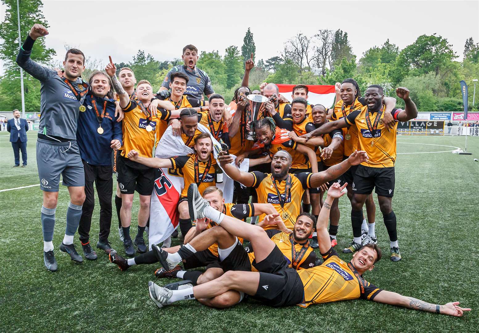 Maidstone United celebrate their title success Picture: Helen Cooper