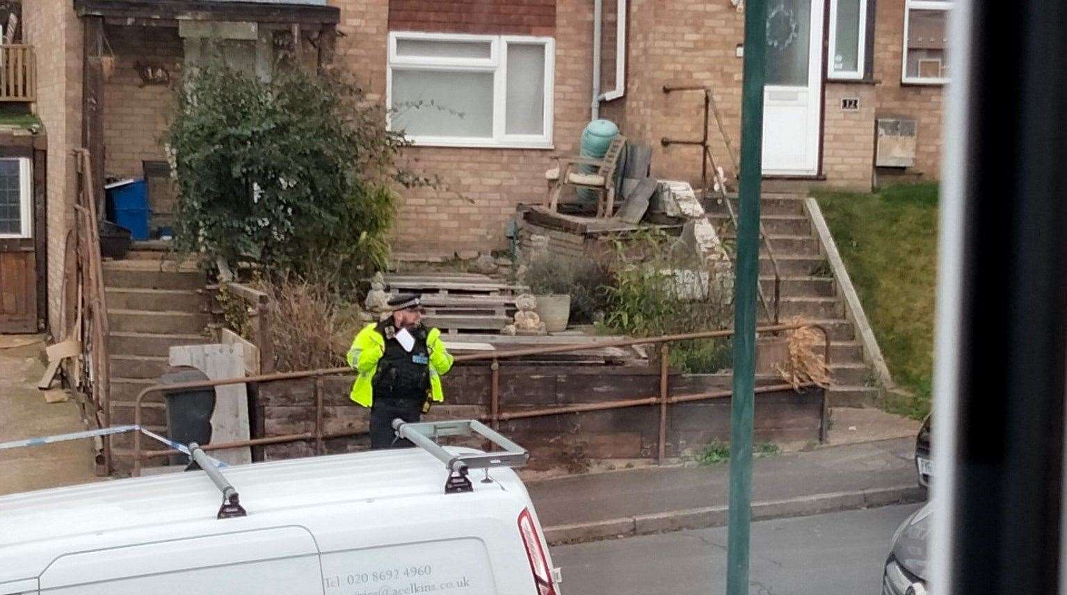 An officer was stationed on the road