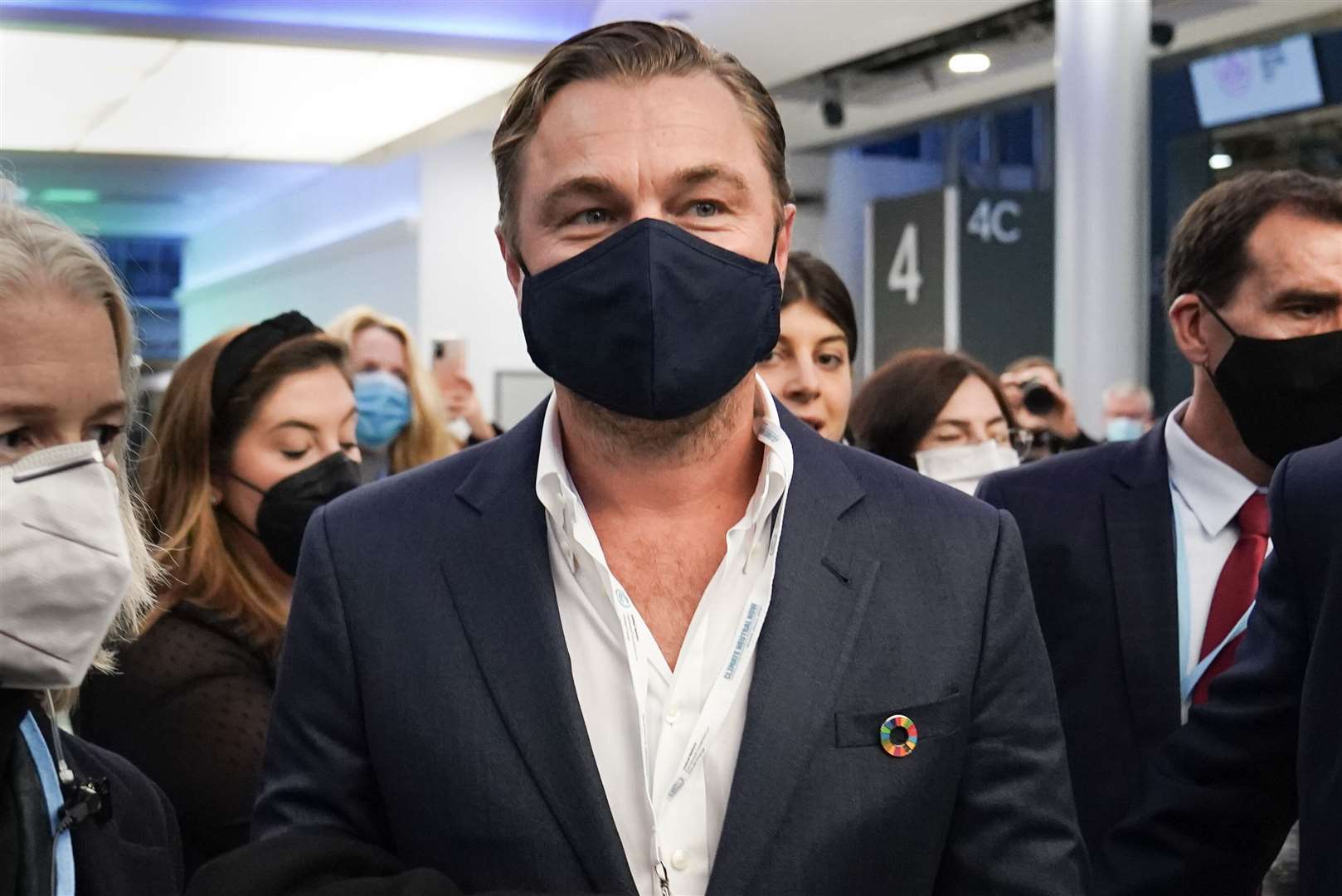 Hollywood star Leonardo DiCaprio attended a fringe event in Maryhill before arriving at the campus (Stefan Rousseau/PA)