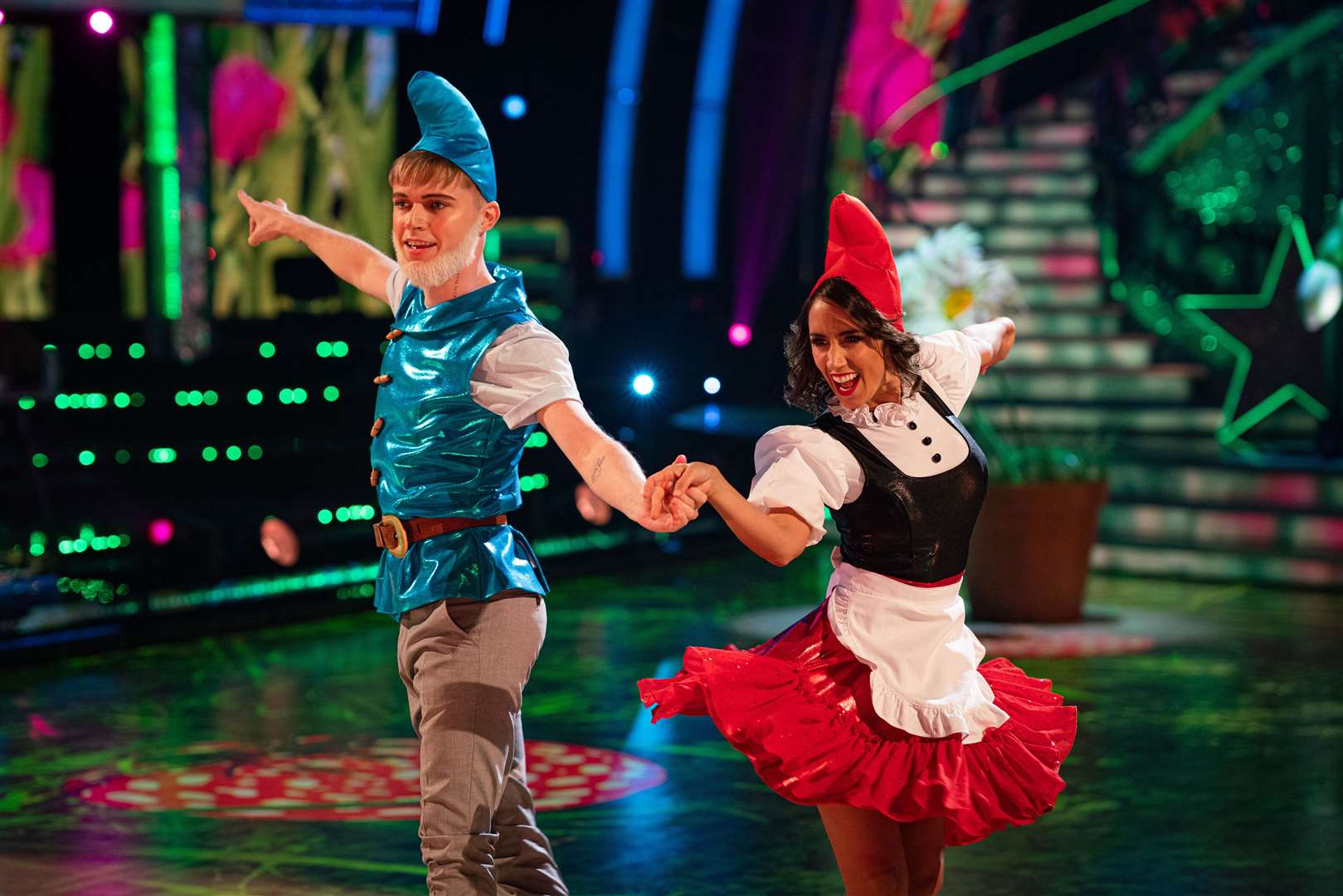 HRVY dressed as gnome for Cha Cha in Strictly Come Dancing movie week