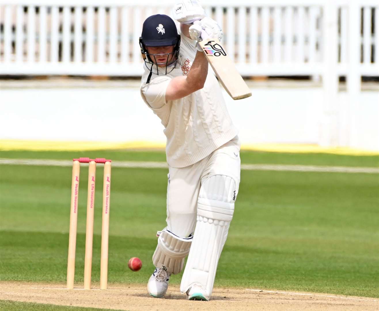 Joey Evison - was 50 not out at the end of the first day, as Kent fought back against Lancashire to reach 203-7 by the end of the first day of the County Championship match. Picture: Barry Goodwin