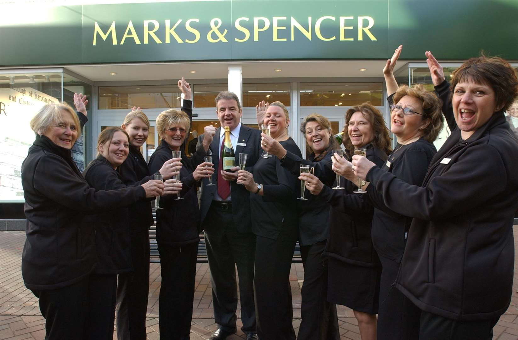 In 2006, the manager of the store in Deal, David Greave celebrated with staff after the store was refurbished.