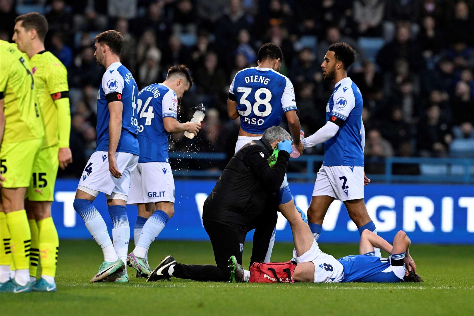 Armani Little picks up an injury against Port Vale Picture: Barry Goodwin