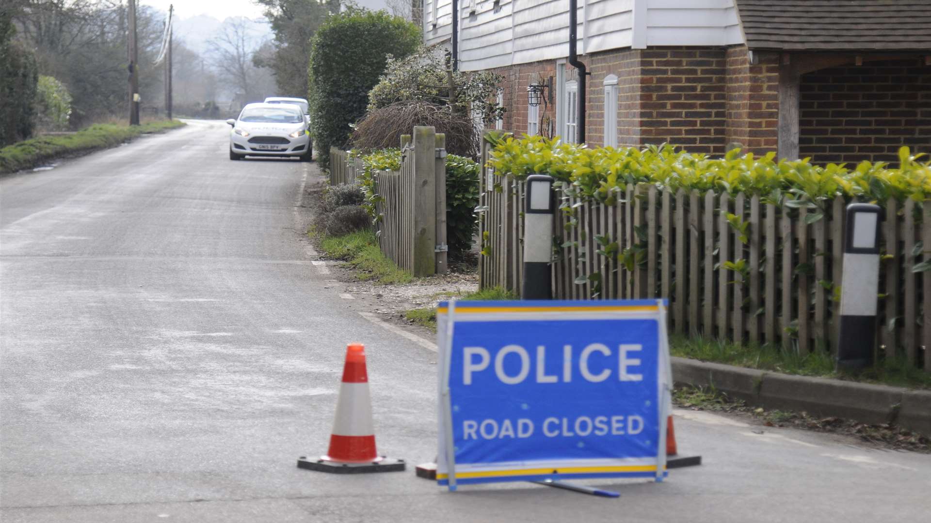 A road closure at Queens Road