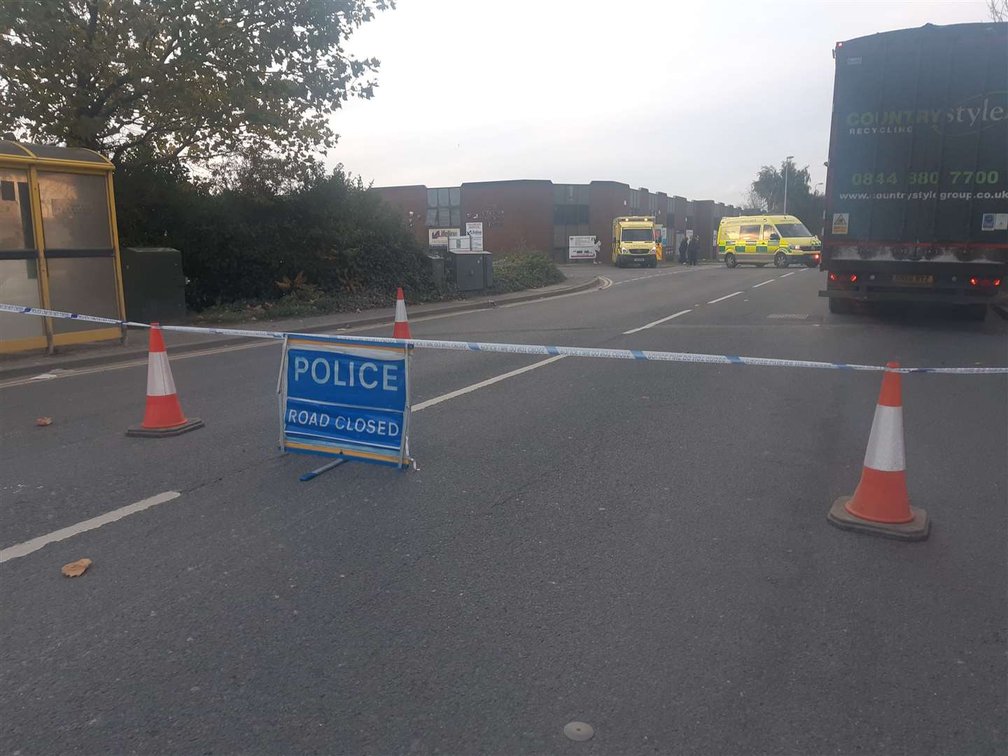 Anthonys Way, Medway City Estate, was cordoned off by police after a fatal collision (20629554)