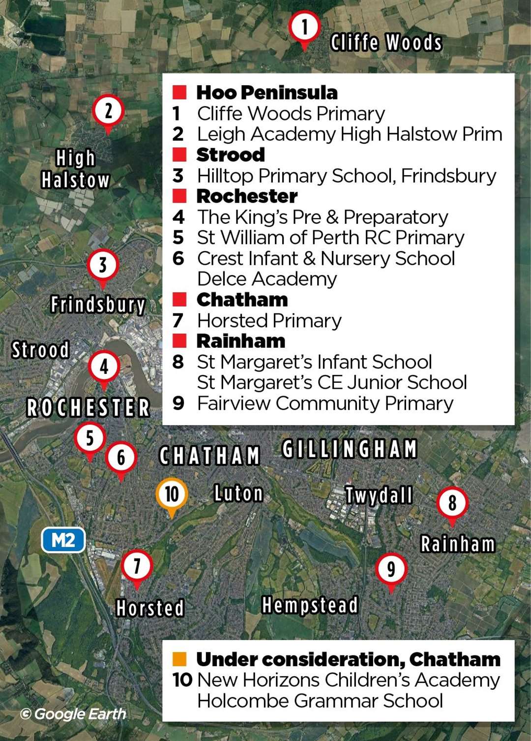 The new nine schools proposed to be added to the School Streets scheme and the schools which are considering the programme