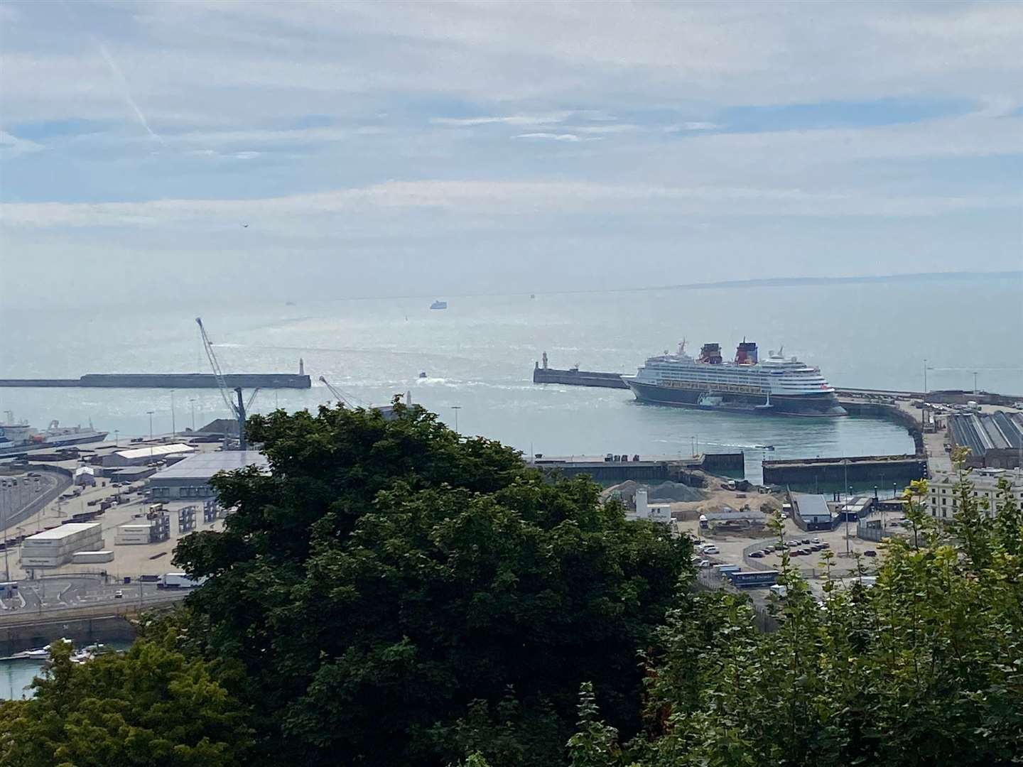 The ship was pictured returning to the port last month