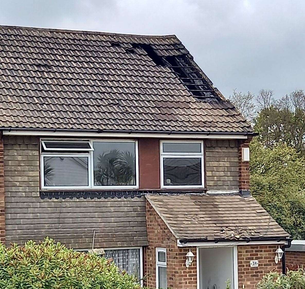 The aftermath shows the damage to the Herne Bay home