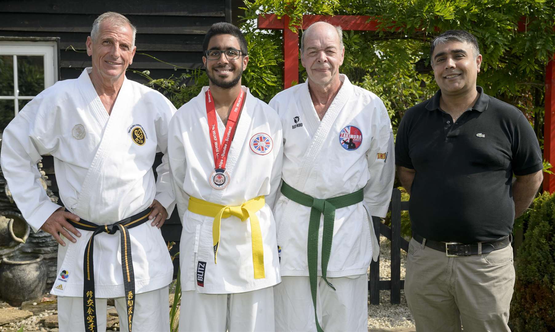 From left, Archie Grassom, Ishar Sandhu, Barry Rose and Ishar's dad, Bal Picture: Andy Payton