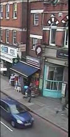 Sudesh Amman running along Streatham High Road during his 62-second stabbing rampage (Metropolitan Police/PA)