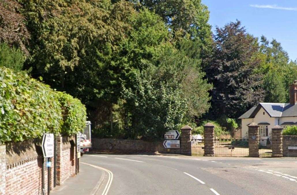 There were delays on the A25 Quebec Square in Westerham following a crash. Picture: Google