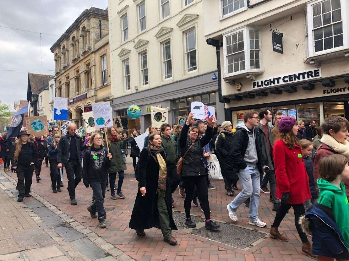 People marched against climate change. Picture: Clare Connerton (8507621)