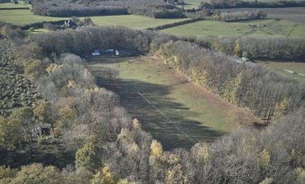 An aerial view of the site