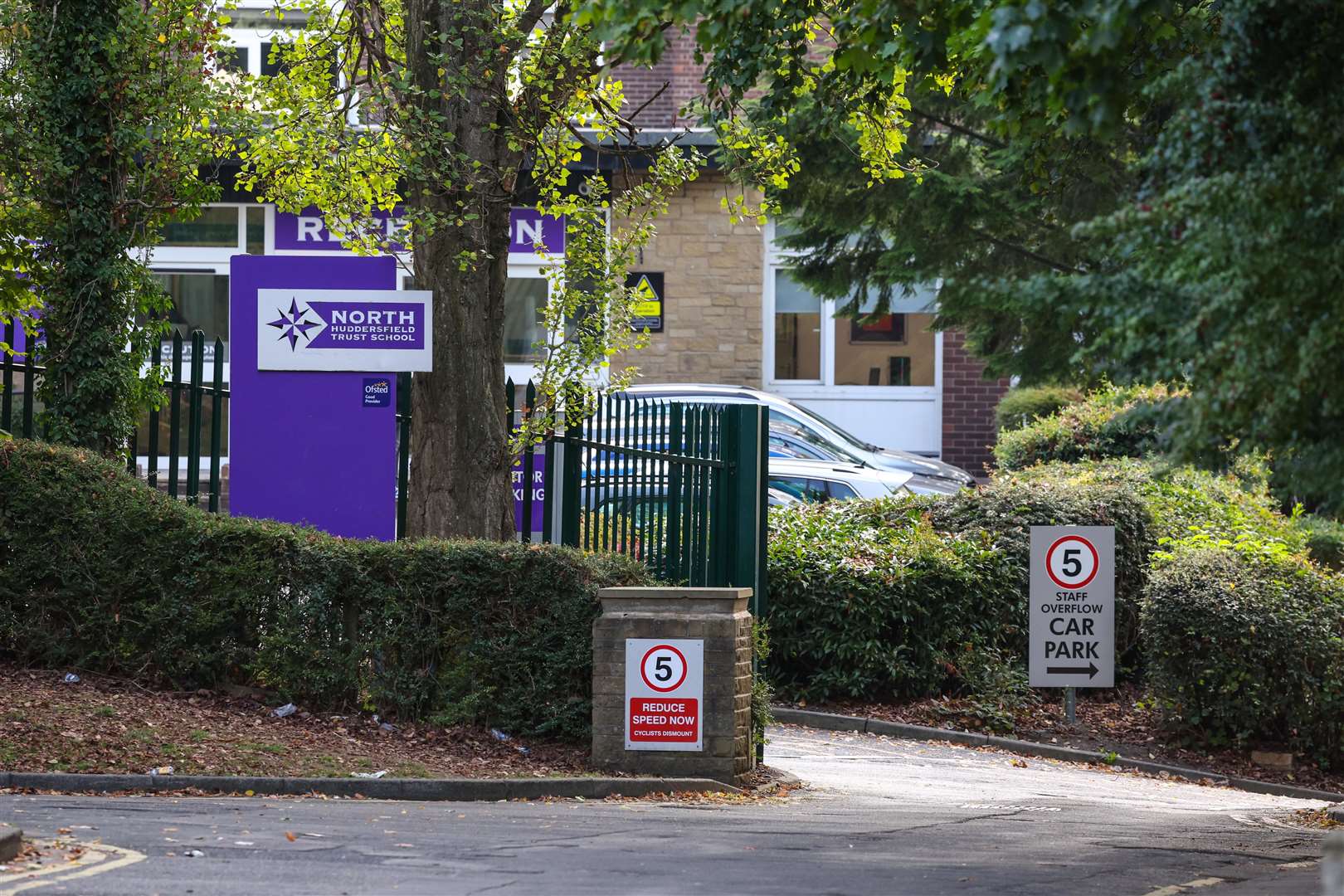 The incident occurred near the entrance to North Huddersfield Trust School (Nigel Roddis/PA)