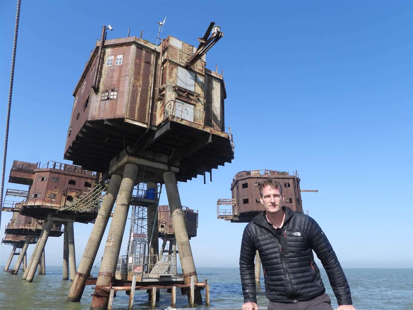 Historian Dan Snow visiting the Maunsell Sea Forts for History Hit