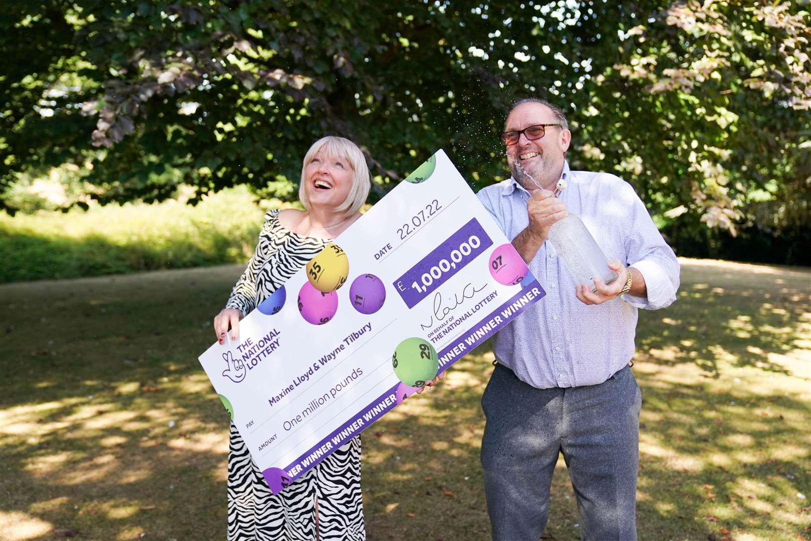 Maxine Lloyd’s lottery win became a double celebration when she received the all-clear for breast cancer a few days later (Jacob King/PA)