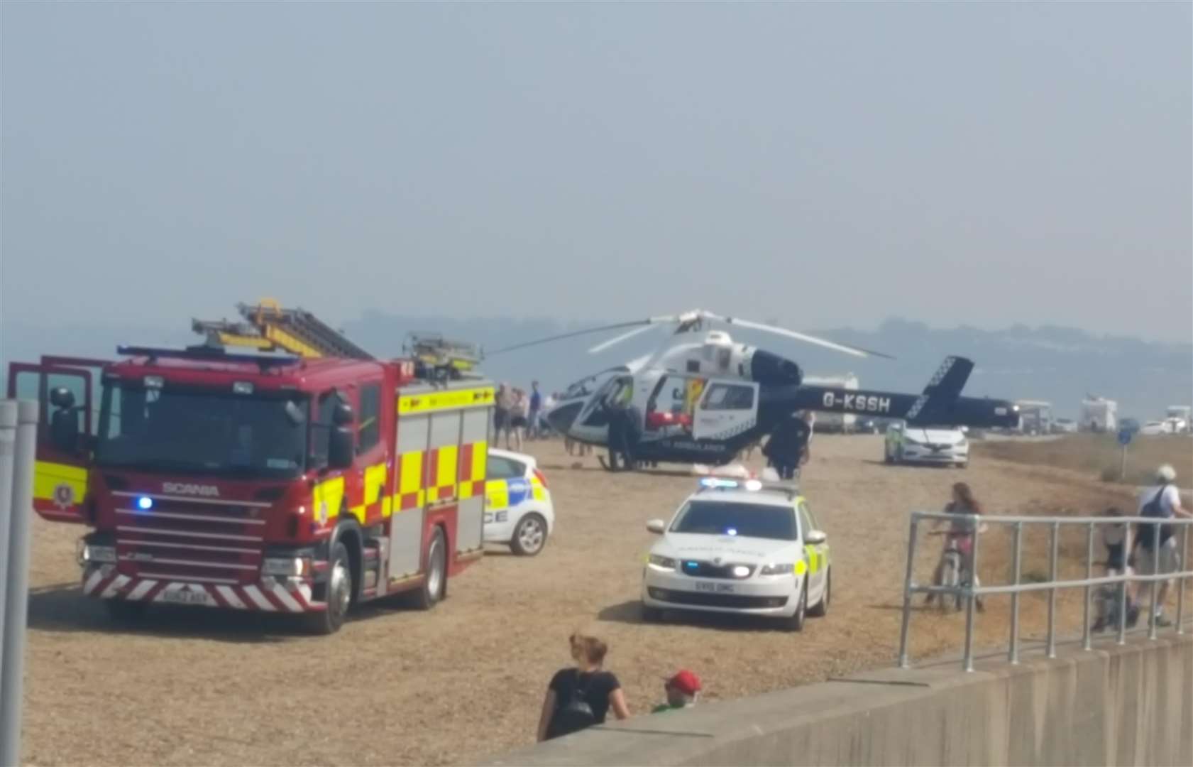 Emergency services were called to Minster beach