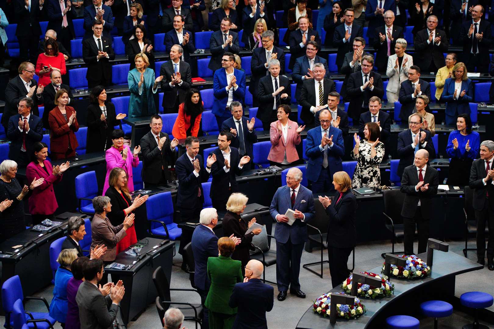 The King during a visit to the Bundestag, the German federal parliament, Berlin (Ben Birchall/PA)