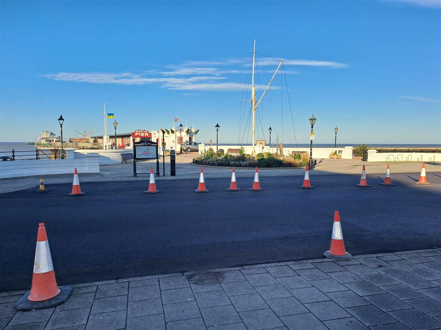 The seafront stretch in front of Herne Bay Pier in Central Parade was resurfaced to create a Spanish-style plaza