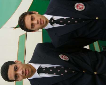 Maidstone United's Chris Smalling, left, and Ashley Ulph on England duty