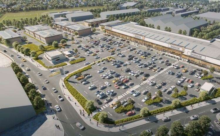 Plans have been submitted for a supermarket and two drive-thru at the Park Farm industrial estate in Folkestone. Picture: Corstorphine & Wright