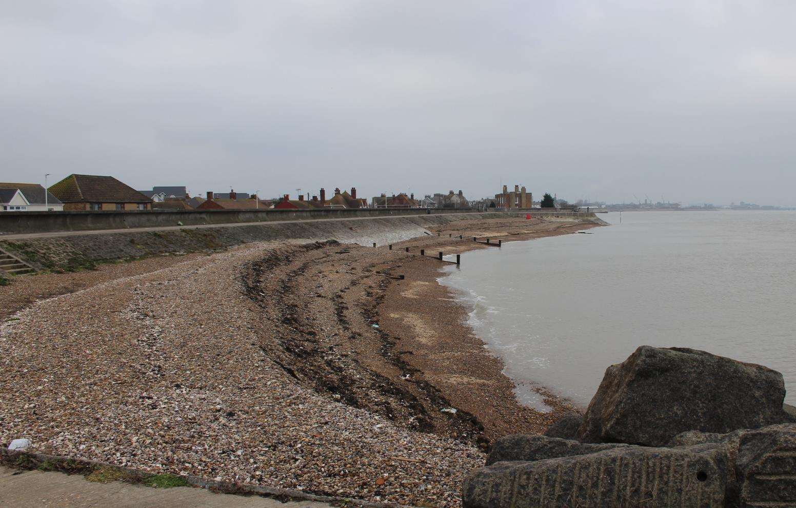 The beach at Sheerness where Anne McManus wants her ashes scattered