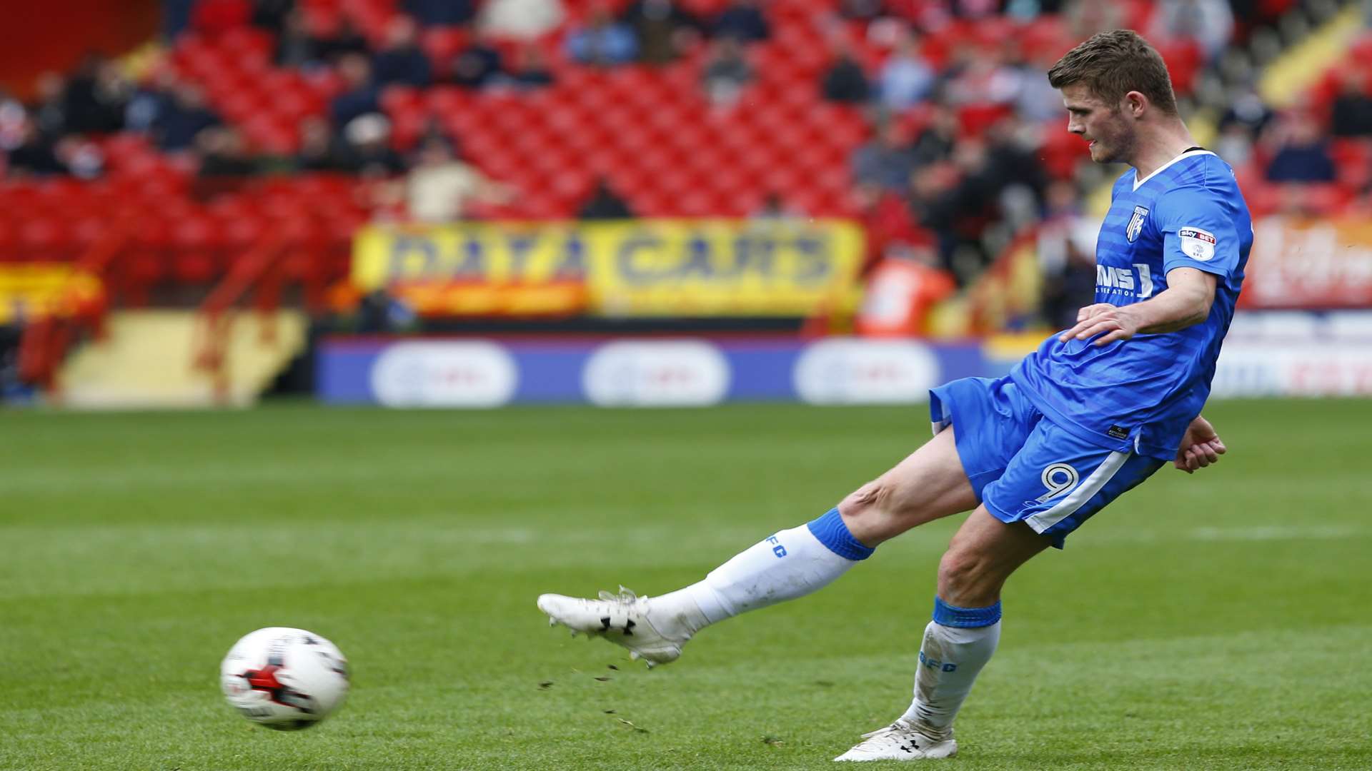 Rory Donnelly takes a free-kick Picture: Andy Jones