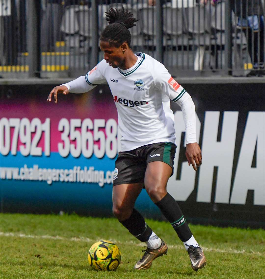 Francis Mampolo on the ball for Dover. Picture: Stuart Watson