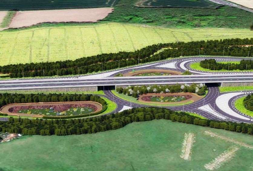 How the new Stockbury roundabout could look from Oad Street