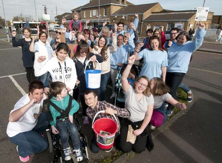 The staff and students of the sixth form at Meadowfield School in Sittingbourne