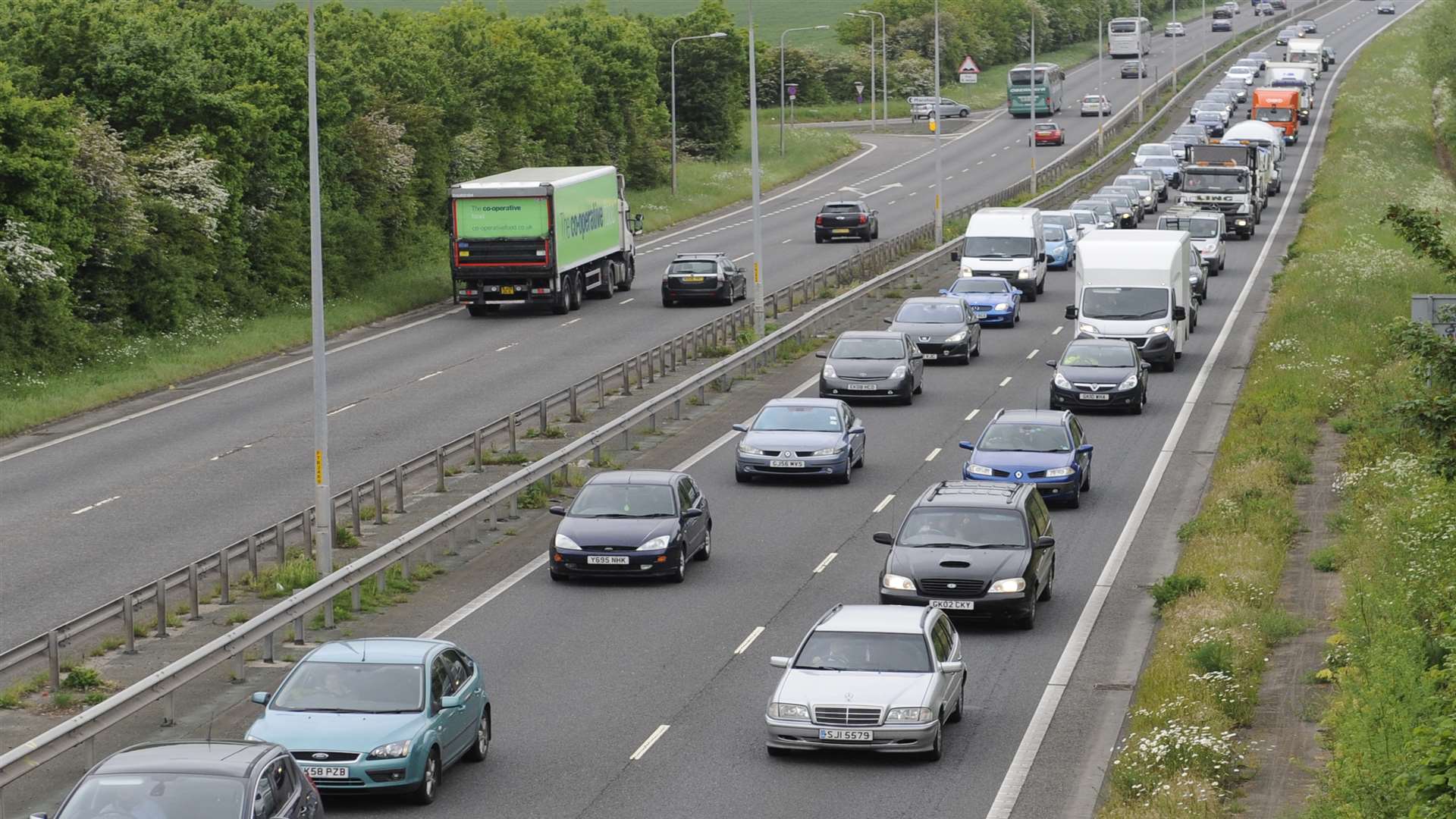 The Thanet Way is closed coastbound. Stock pic