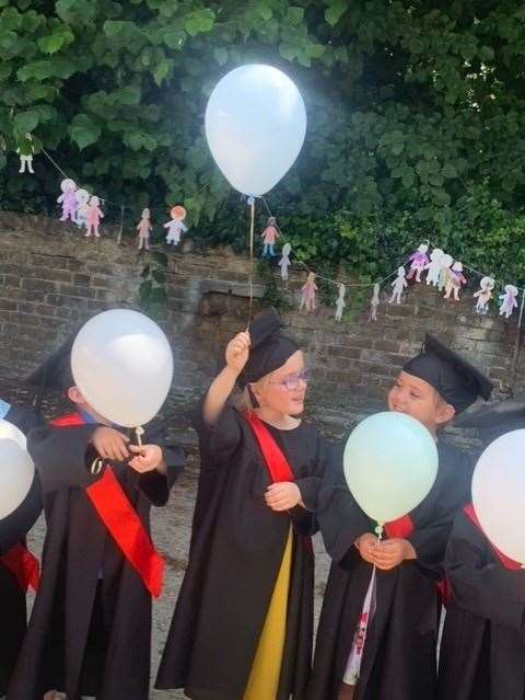 Nancy and Serenity with their balloons