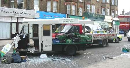 The scene of the accident in Northdown Road, Cliftonville. Picture: PETER BARNETT