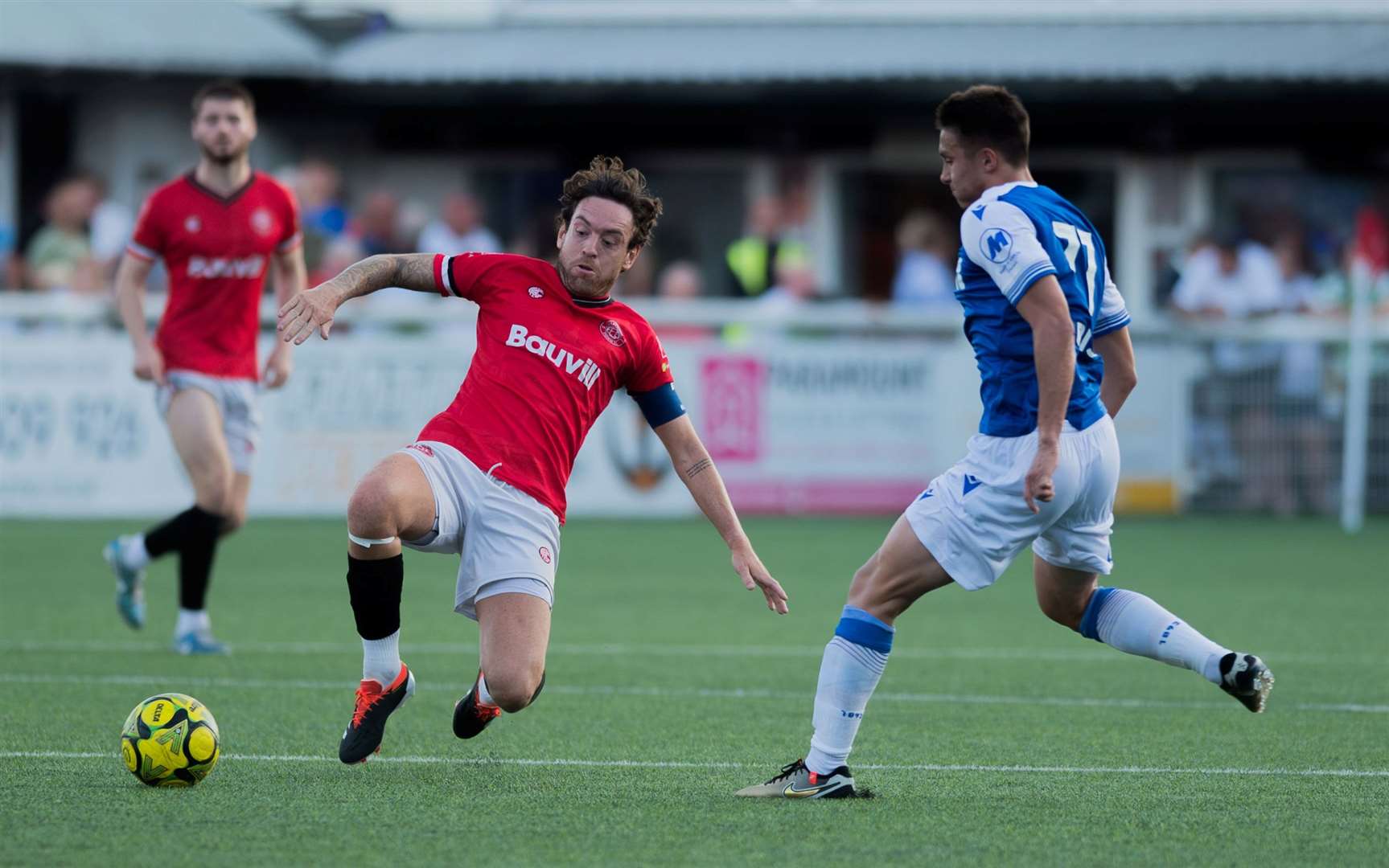 Jack Evans stretches for the ball as Chatham Town faced his old team Gillingham Picture: @shotbytxm