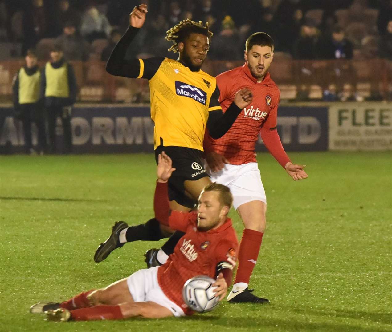 Maidstone midfielder Dominic Odusanya in action during the 3-2 win at Ebbsfleet Steve Terrell