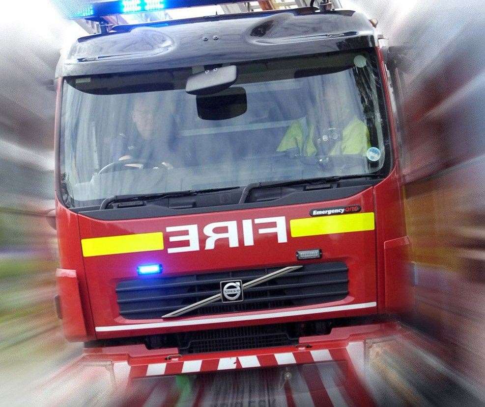 A workshop was destroyed by fire in Harrietsham