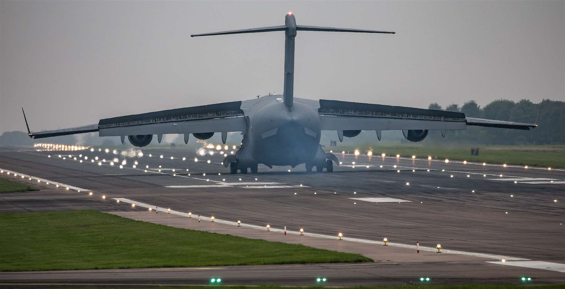 An RAF C-17A Globemaster III lands at RAF Brize Norton (Cpl ‘Matty’ Matthews)