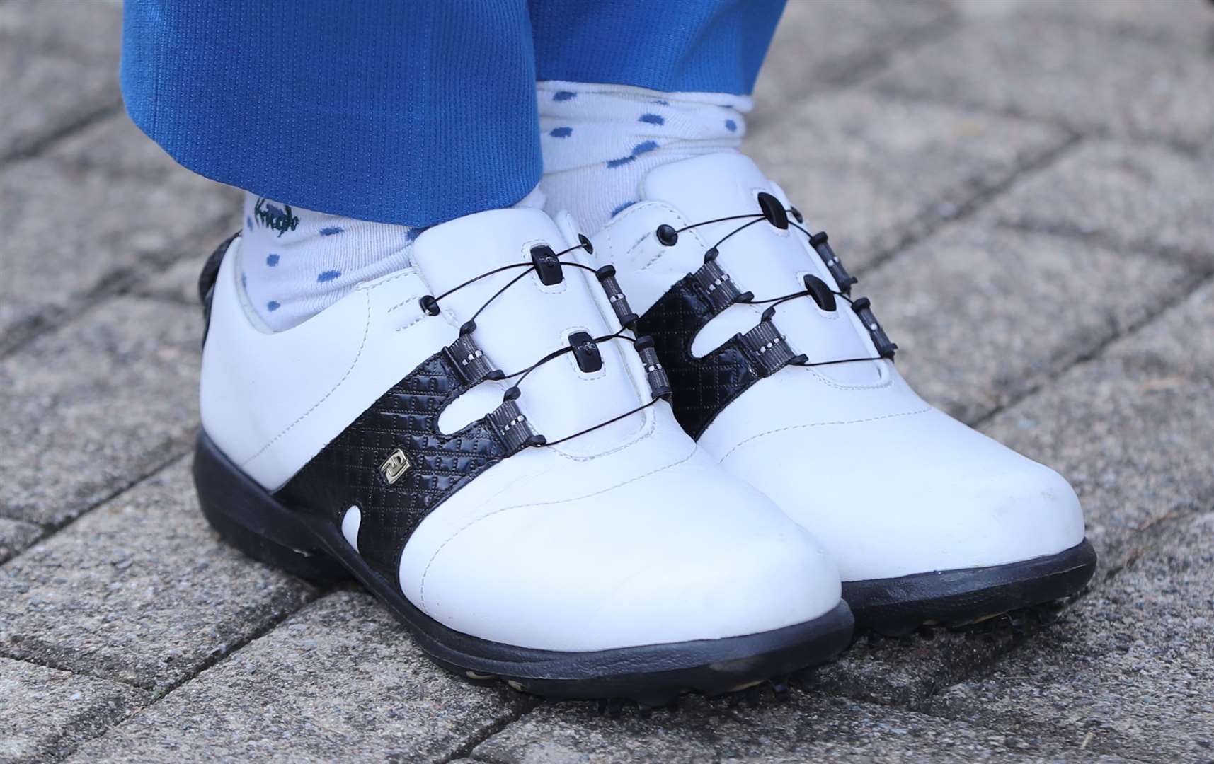 Shoes worn by Arlene Foster at the golf event (Niall Carson/PA)